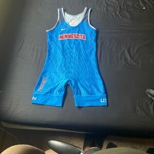 Blue Minnesota USA Wrestling Singlet